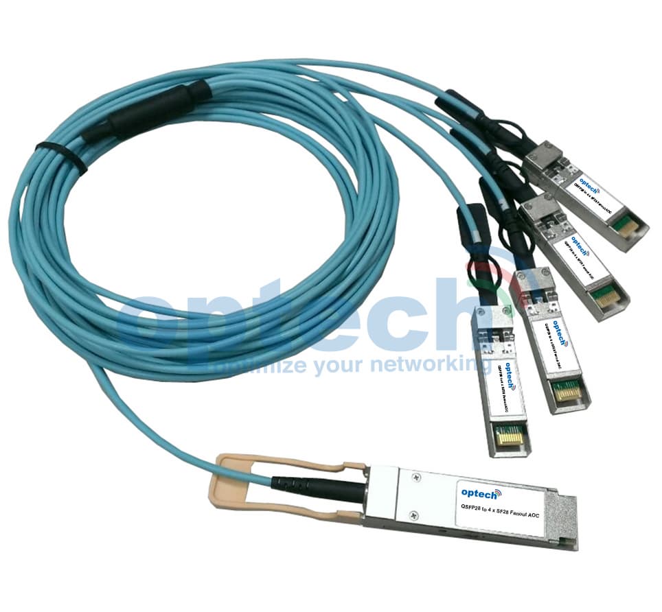100G QSFP28 to 4x25G SFP28 Active Optical Cable